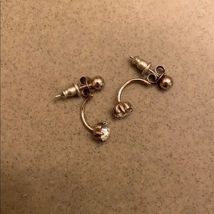 (CLOSET CLOSING FINAL SALE) Silver Diamond Hug Style Studs
